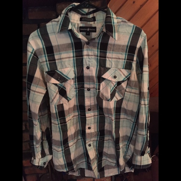 Beverly Hills Polo Club Other - Aqua & Black button up